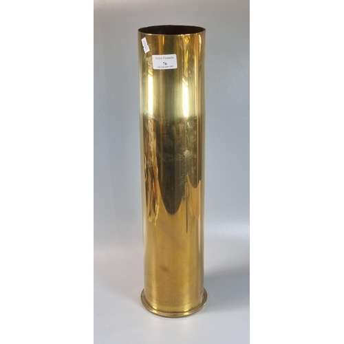 76 - Brass cylindrical shell case, the base dated April 1918.  (B.P. 21% + VAT)