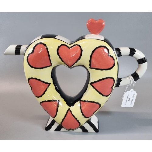 90 - Lorna Bailey limited edition ceramic 'The Valentine' teapot with COA.  (B.P. 21% + VAT)