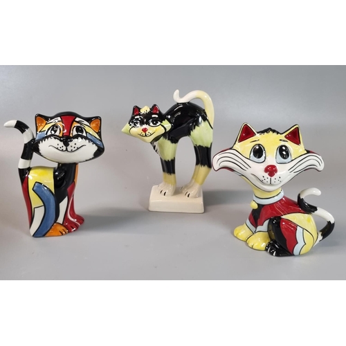 92 - Three Lorna Bailey limited edition ceramic cats, one 'Slinky' the cat with COA.  (3)  (B.P. 21% + VA... 