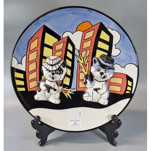 93 - Lorna Bailey ceramic limited edition 'Roaring Twenties' charger, limited edition No. 39/100 with COA... 