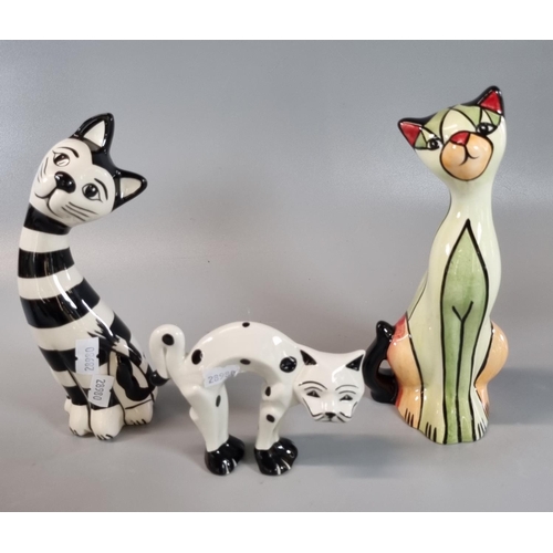 95 - Three Lorna Bailey ceramic cats, one with COA, 'Polka Tiny Cat'.  (3)  (B.P. 21% + VAT)