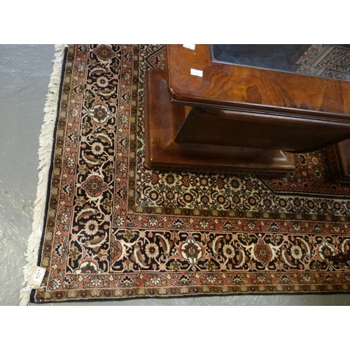 499A - Large Middle Eastern design cream and pink ground floral and foliate carpet with central lozenge med... 