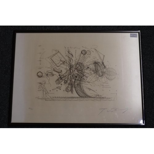 1 - Jean Tinguely (1925-1991), 'Chaos no.1', limited edition, no. 281/300, monochrome etching, signed in...