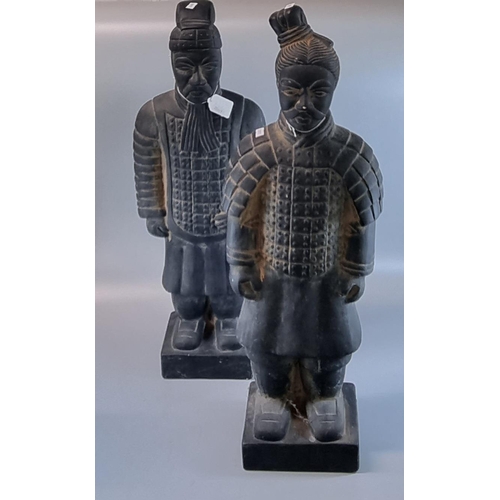 125 - Two Terracotta Army style soldiers or warriors. The tallest 69cm approx. (2)
(B.P. 21% + VAT)