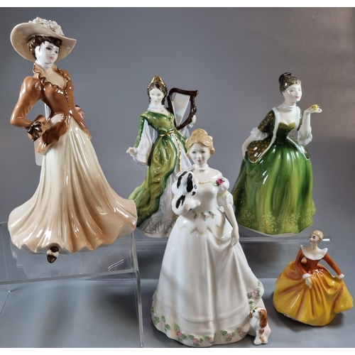 132 - Four Royal Doulton bone china figurines to include: Ladies of the British Isles 'Ireland', 'Take Me ... 