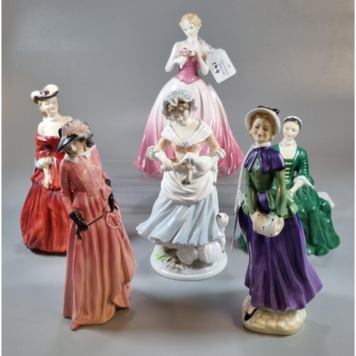 144 - Four Royal Doulton bone china figurines to include: 'A Lady from Williamsburg', 'Maureen', 'Florence... 