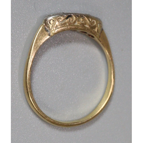 205 - 18ct gold five stone diamond ring. 2.8g approx. Size P.
(B.P. 21% + VAT)