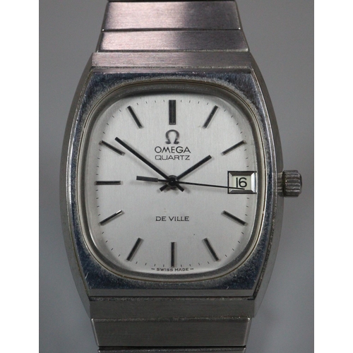 238 - Omega quartz Deville wristwatch with stainless steel strap.
(B.P. 21% + VAT)