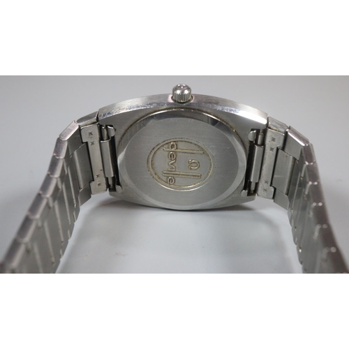 238 - Omega quartz Deville wristwatch with stainless steel strap.
(B.P. 21% + VAT)