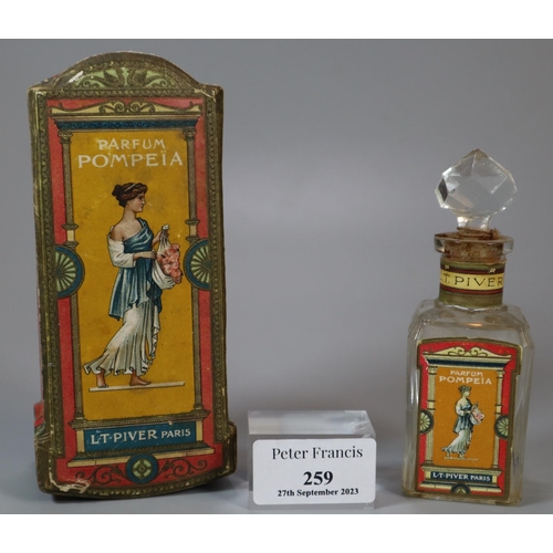 259 - French perfume bottle in original box 'Parfum Pompeia'. (Empty)
(B.P. 21% + VAT)