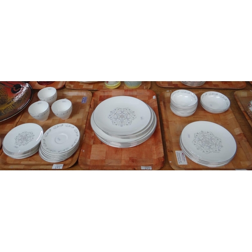 273 - Three trays of Royal Worcester English fine bone china 'Bridal Lace' design items to include: dinner... 