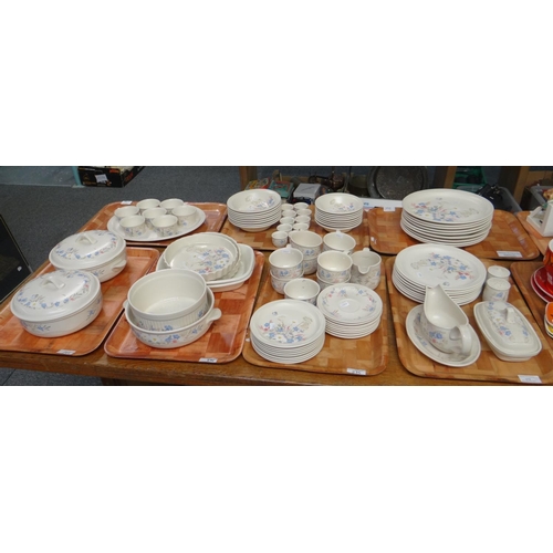 275 - Seven trays of Poole pottery 'Springtime' design items to include: teacups and saucers, various plat... 