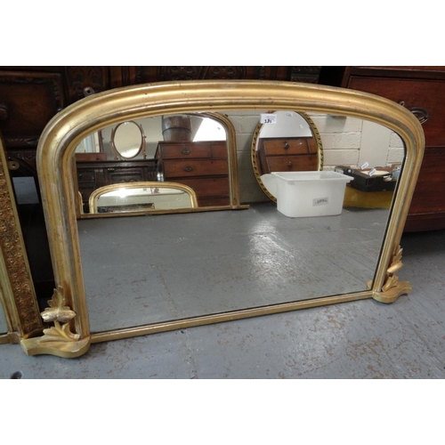 380 - Two similar 19th Century gilt framed over mantel mirrors. 102 and 117cm long approx. (2)
(B.P. 21% +... 