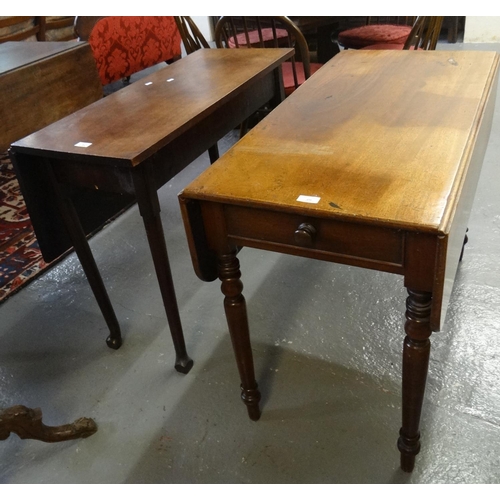 455 - Victorian mahogany Pembroke table on ring turned baluster legs, together with an 18th Century mahoga... 