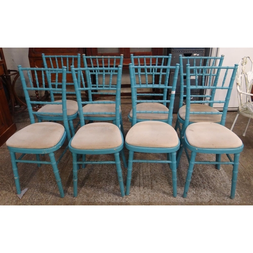 465 - Set of eight painted simulated bamboo chairs. (8)
(B.P. 21% + VAT)