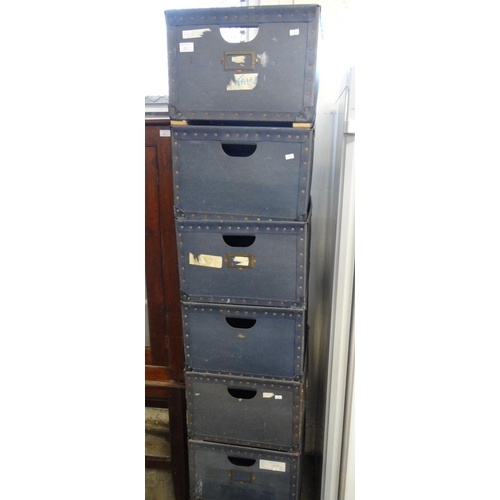 470 - Seven vintage two handled storage boxes with metal studwork.
(B.P. 21% + VAT)