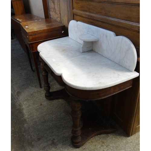 474 - Group of assorted furniture items to include: Victorian marble topped Duchess style dressing table; ... 