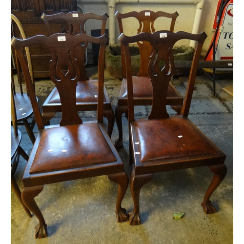 478 - Set of four Ercol elm and beech hoop and spindle back kitchen chairs, together with a set of four Ch... 