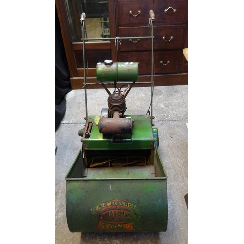 497 - Vintage petrol 'Ball bearings' Qualcast motor mower, with crank handle.
(B.P. 21% + VAT)