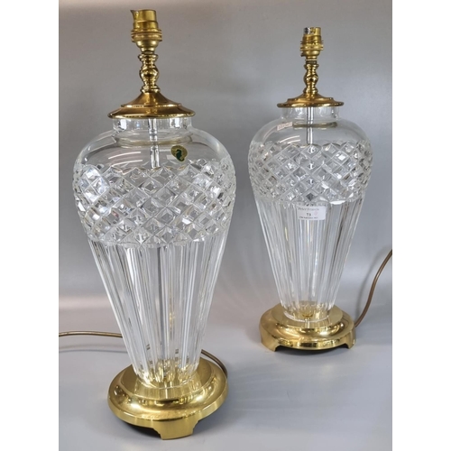 73 - A pair of Waterford crystal 'Belline' table lamps. With original box.
(B.P. 21% + VAT)