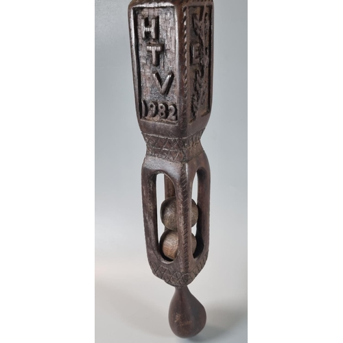 95 - Modern carved Welsh love spoon with initials H.T.V and dated 1982.
(B.P. 21% + VAT)