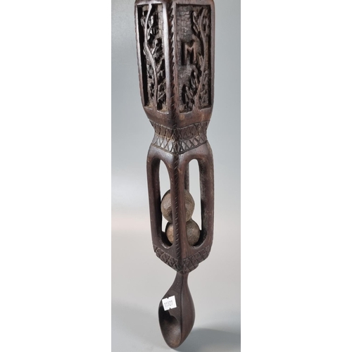 95 - Modern carved Welsh love spoon with initials H.T.V and dated 1982.
(B.P. 21% + VAT)