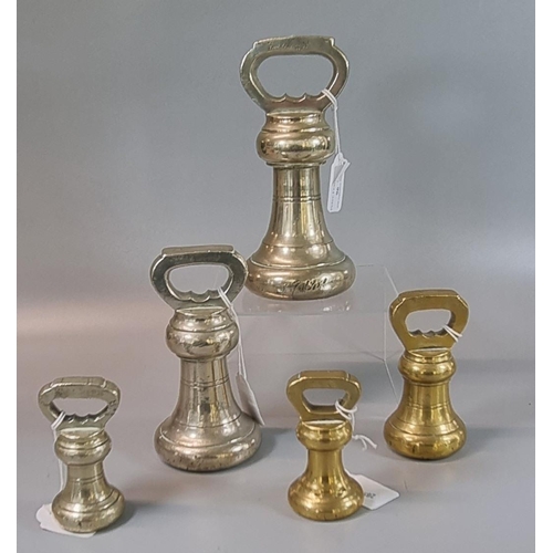 96 - A graduated collection of five brass bell shaped weights. (5)
(B.P. 21% + VAT)