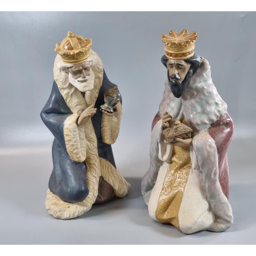 14 - Two Lladro Spanish porcelain figurines, 12278 'King Melchor' and 12279 'King Gaspar'. In original bo... 