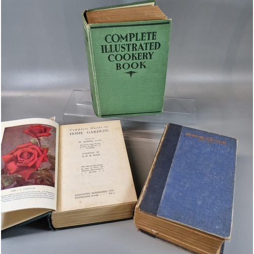 204 - Four cloth bound vintage hardback books to include; 'Complete Illustrated Cookery Book', first editi... 