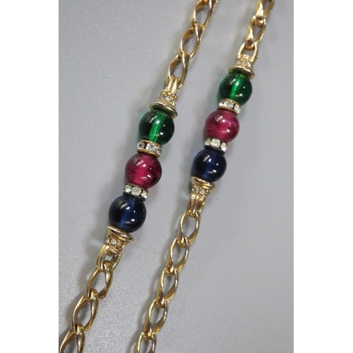 262 - Christian Dior coloured beaded necklace in original box.  88cm long approx.  (B.P. 21% + VAT)