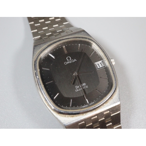 295 - Omega stainless steel Quartz De Ville gents wrist watch with Baton numerals, date aperture, sweep se... 