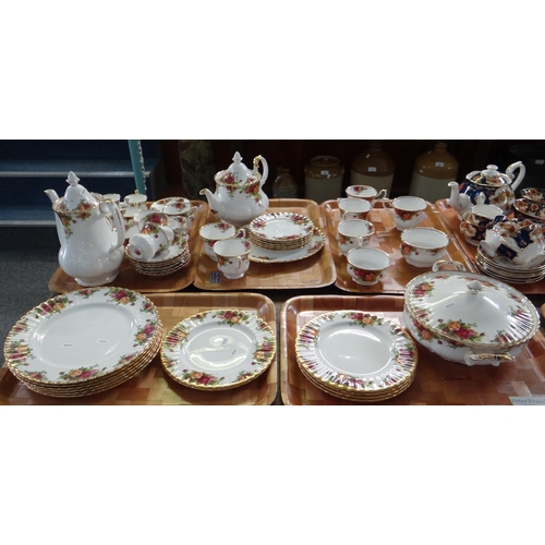 325 - Five trays of Royal Albert 'Old Country Roses' English fine bone china to include: coffee pot, coffe... 