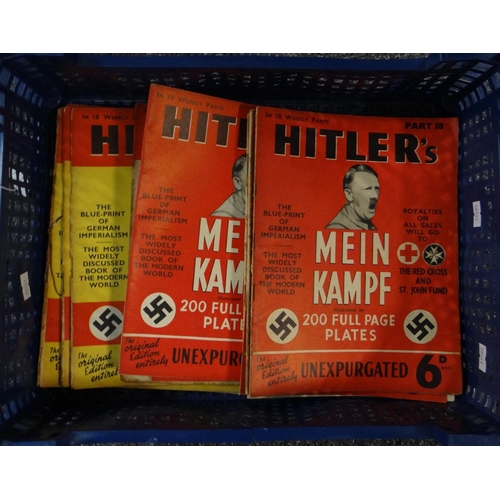 368 - Box of Hitler's 'Mein Kampf' magazines in 18 weekly parts. 
(B.P. 21% + VAT)