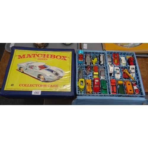 372 - Two Matchbox series collector's cases No. 41, the interior revealing assorted playworn diecast model... 