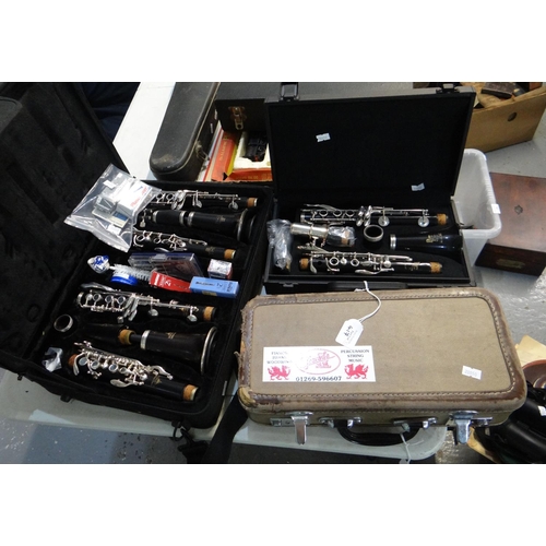 417 - Cased Boosey & Hawkes clarinet and another clarinet case containing a Boosey & Hawkes and a Noblet 4... 