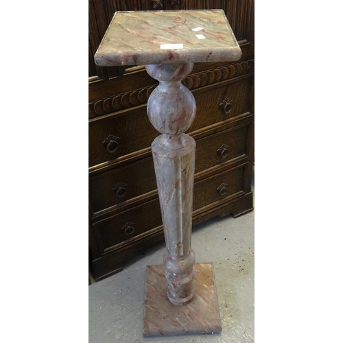 479 - Wooden marble finish torchere stand.  (B.P. 21% + VAT)