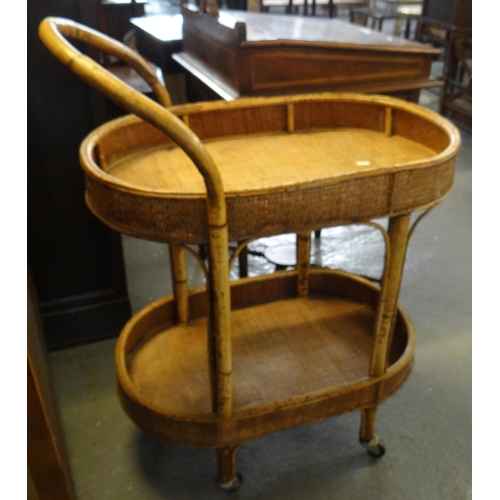 483 - Oak old charm style freestanding cabinet with an arrangement of three drawers on bracket feet. Toget... 