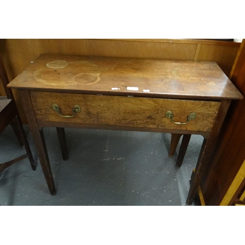 498 - Early 19th century mahogany single drawer side table on chamfered legs.   (B.P. 21% + VAT)