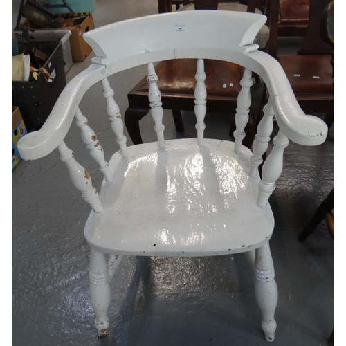 509 - Early 20th century painted smoker's bow armchair.  (B.P. 21% + VAT)