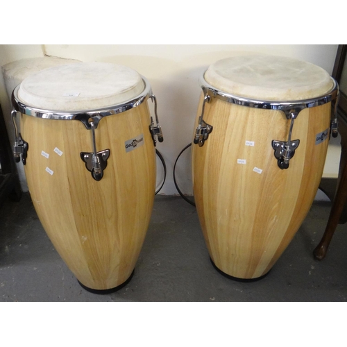 544 - Pair of Gear 4 Music Conga drums  with stands and original boxes.  (B.P. 21% + VAT)