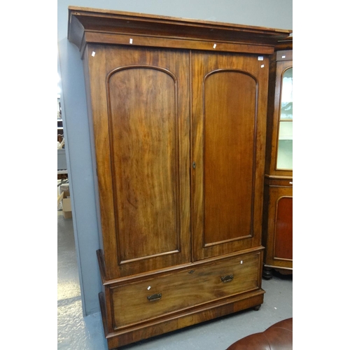 553 - Victorian mahogany two door gentleman's wardrobe.
(B.P. 21% + VAT)