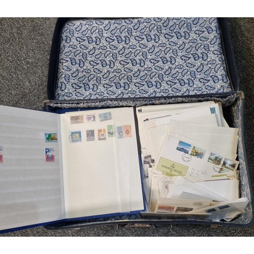 65 - Black case with all World selection of stamps in stockbooks, album and range of Covers with lots of ... 