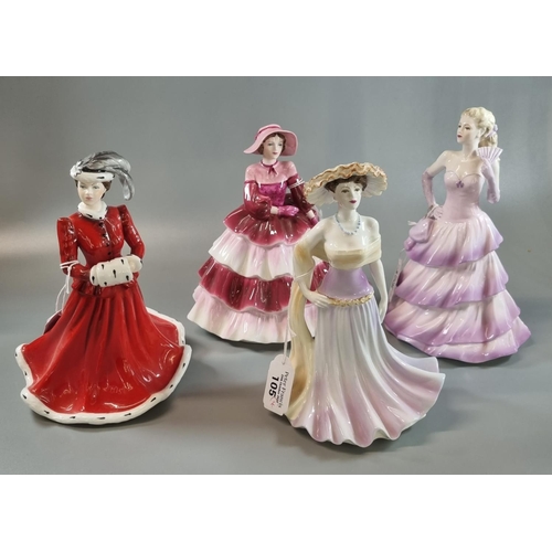 105 - Four Coalport Ladies of Fashion figurines to include: 'Bolero', 'Daphne', 'Special Memories' and 'So... 