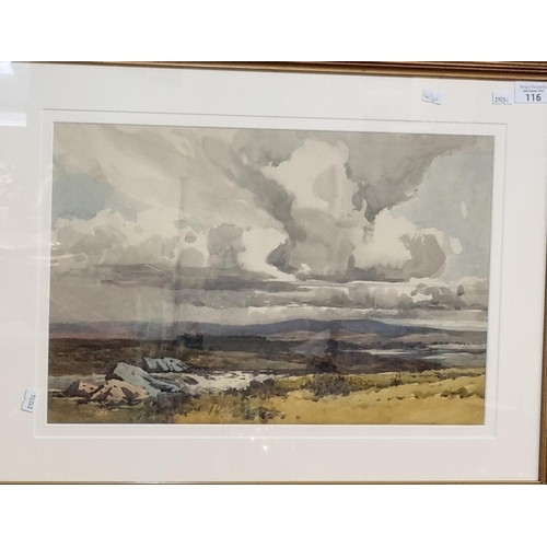 116 - J Scott Hanison (British 19th century), 'Crossfell  from Shap, Westmoreland', signed.  Watercolours.... 