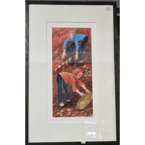 127 - After Muriel Williams (20th century), 'Potato Pickers', limited edition coloured print No. 192/495 s... 