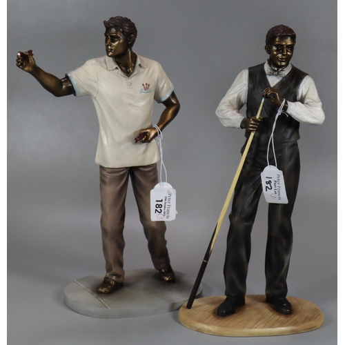 182 - The Leonardo Collection two sporting figurines, 'Bullseye' and 'Pot Black'.  (2)  (B.P. 21% + VAT)