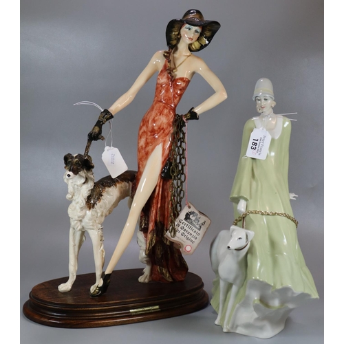 183 - Royal Doulton bone china figurine Reflection, Strolling HN3073 and Capodimonte figure group of an Ar... 