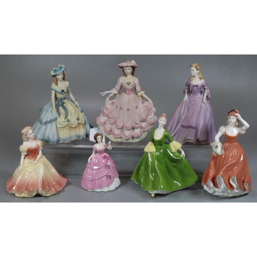 185 - Collection of Coalport figurines to include: 'Mary', 'Beau Monde Elizabeth', 'Estelle' etc.  (7)  (B... 