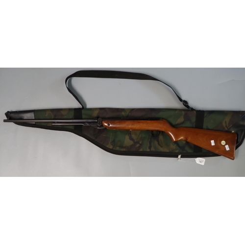 187 - Webley Mark 3 .22 underlever air rifle.  Together with Camo gun slip.  (2)  OVER 18S ONLY  (B.P. 21%... 