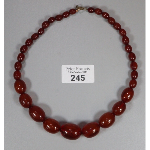 245 - 1930s Cherry Bakelite necklace.  40g approx.    (B.P. 21% + VAT)